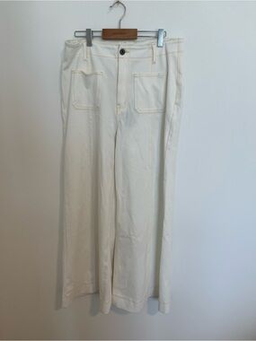 HALARA Cream High-Waist Wide-Leg jean Pants NWT